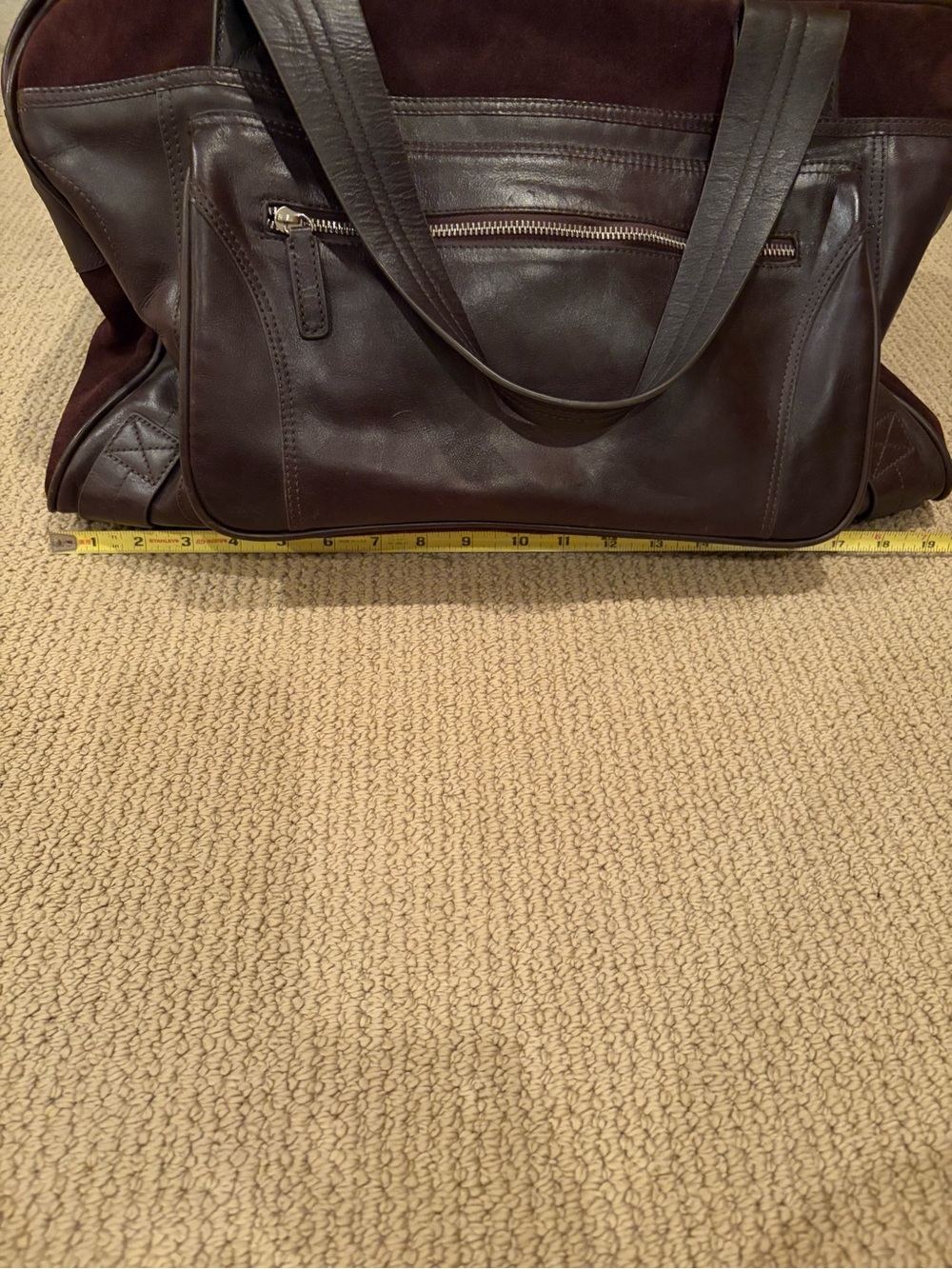 Fossil Brown Leather and Suede Weekender Bag - Picture 6 of 11